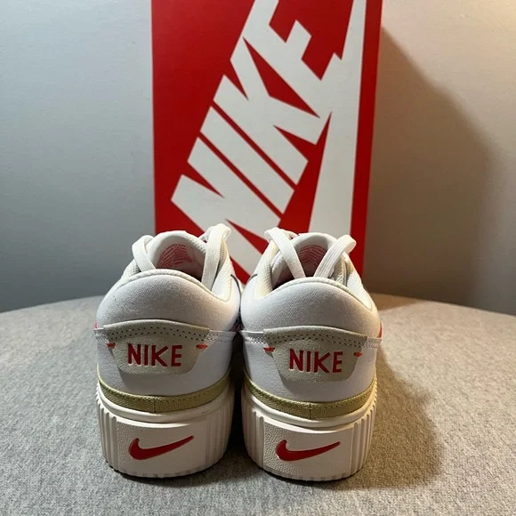 Nike Court Legacy Lift White Gold Red Causal Women Shoe Size 8.5 DM7590-110 - Picture 6 of 11